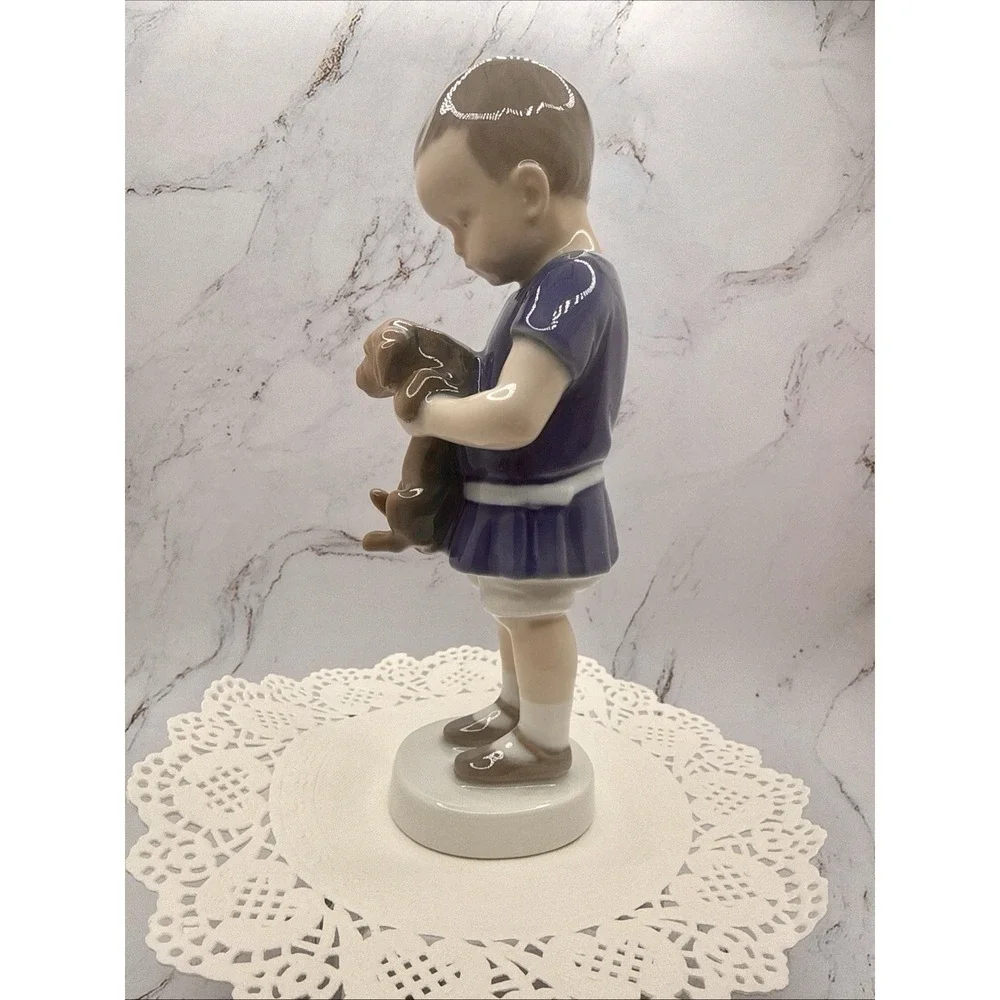 Bing & Grondahl B&G Boy‎ With Puppy 1747 Copenhagen Ingeborg Plockross-Irminger